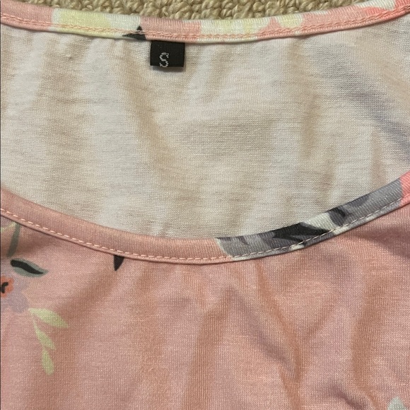 Pink Floral Nursing Dress Sleeveless Elastic Waist - Picture 2 of 4